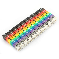Clip αρίθμησης καλωδίου δικτύου Νο 0-9 πολύχρωμα 6.0-7.7mm 10τμχ