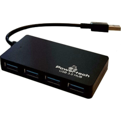 USB Hub POWERTECH PT-705 4x USB 3.0 DC port μαύρο