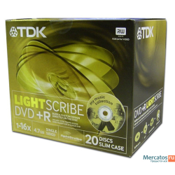 TDK dvd+r ligth scribe 16x in slim case - 20TEM