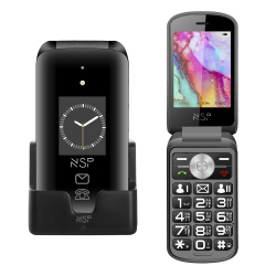 ΚΙΝΗΤΟ ΜΕ ΠΛΗΚΤΡΑ NSP 2700DS 2G FLIP 2.8 64MB 128MB DUAL SIM RADIO-MP3 MP4 SOS BUTTON BLACK GR