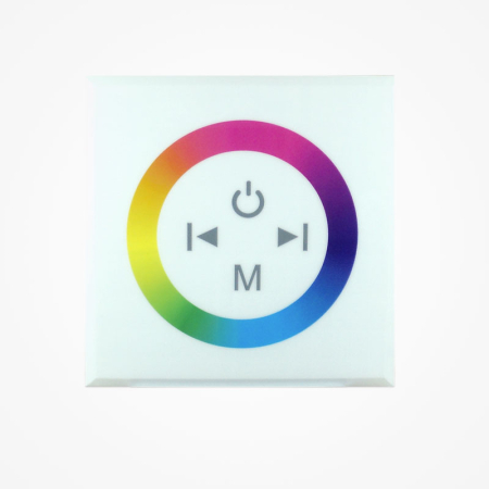 Touch Panel Τοίχου RGB Controller Dimmer 12A ΑΣΠΡΟ
