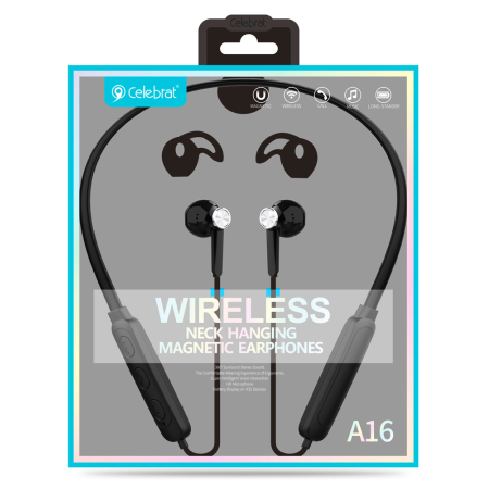 Bluetooth handsfree ακουστικά Celebrat A16 Black