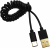 Καλώδιο Σπιράλ USB σε USB-C 40W 1m μαύρο